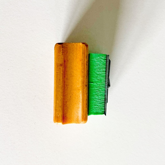 Double Outline Star Wooden Rubber Stamp Wood Mounted Used 1.5in x 1  3/4in - Picture 5 of 5